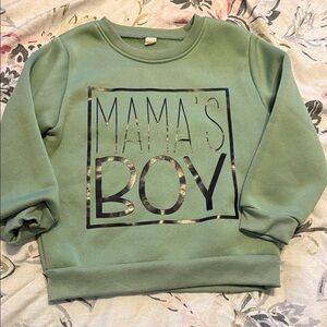 Green 'Mama's Boy' Kids Sweatshirt